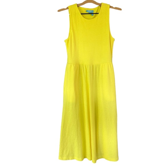 Draper James Yellow Sleeveless Knit Midi Dress Size Small - Picture 2 of 6